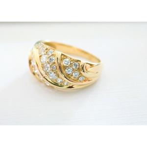 18-karat Gold Band Ring With Diamonds