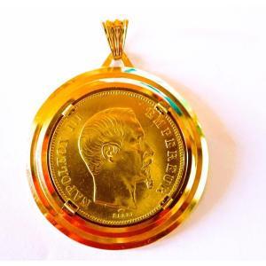 Pendentif 50 Francs Or Napoléon III 