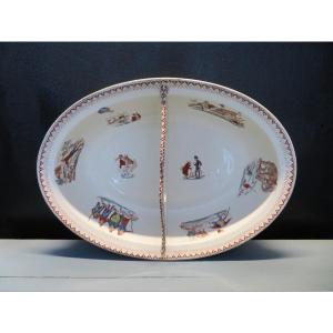 Two-compartment Basin In Lunéville Earthenware.