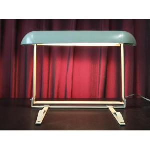 Reading Lamp In Olive-green Lacquered Metal.