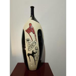 Large Oblong Ceramic Vase.