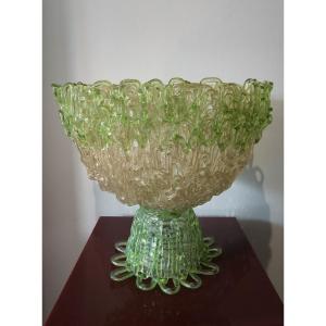 Large Resin Bowl-sculpture On A Pedestal From The 1970s.