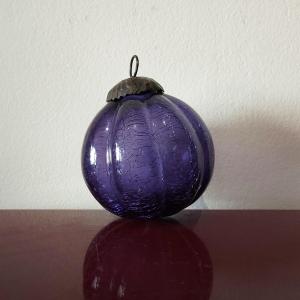 Antique Christmas Bauble In Frosted Glass.