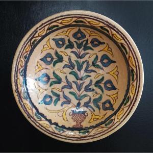 Dish On Heel In Polychrome Earthenware From Fez ( Morocco ).