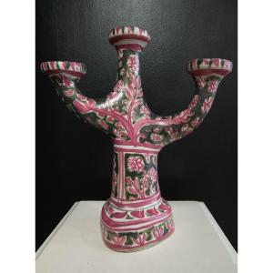 Ceramic Candlestick By Paul Yvain For Kéraluc.