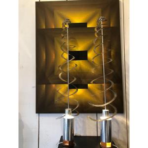 Rare Kinetic Lamp Designed By French Designer Werner Epstein For Inter Neo