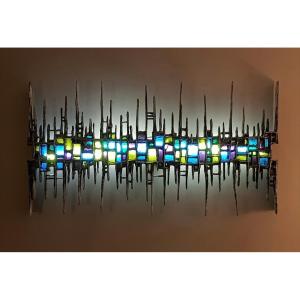 Wall Sculpture Or Light Fixture, Unique Piece Created By Jules Dewaele Alias Pia Manu