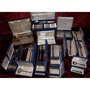 Silver Plated Cutlery Set From Boulenger 172 Pieces Art Deco Period
