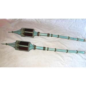 Pair Of Processional Lanterns In The Style Of Venice, 19th Century Gothic Style