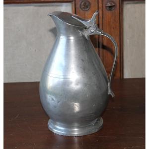 Pitcher Pewter Cider Hallmark Of F. Le Seigneur In Caen Around 1806