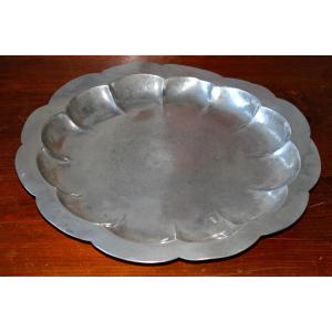 Large Pewter Brassware Dish By Just Andersen Art Deco Period