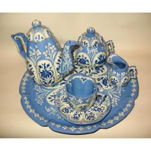 Selfish Service In Enamelled Sandstone From Thun In Switzerland, 19th Century