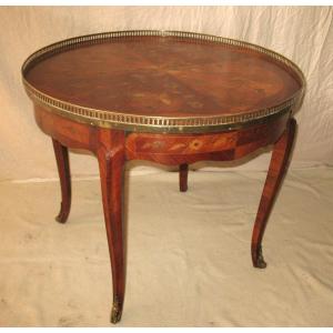 Bouillotte Table In Louis XV Style Marquetry