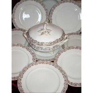 Part Of A Paris Porcelain Table Service With Louis XV Decoration By Hache And Jullien In Vierzon