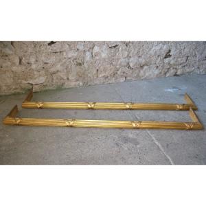 Pair Of Valances Or Bed Canopy In Gilded Wood, 19th Century Louis XVI Style