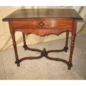 Writing Table Desk With Drawer Louis XIII Period In Solid Wood 17th