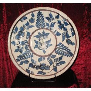 Large Earthenware Dish From Saint Amand Les Eaux, 18th Century