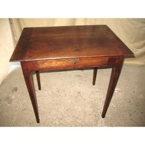 Small Louis XVI Desk Writing Table In Solid Cherry Wood With 1 Drawer 18th Century