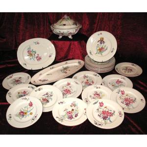 Part Of A Table Service In Fine Bordeaux Earthenware, Strasbourg Decor, Th. 19th J. Old Man