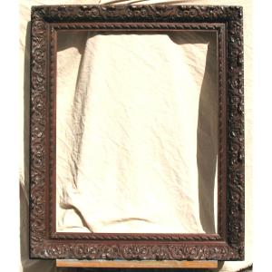 Large Carved Oak Frame From The Early 19th Century, Louis XIII Style