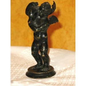 Bronze Sculpture Of The Cherub And The Dolphin In The Style Of The Grand Tour, 20th Century