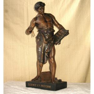 Large Sculpture In Regula By Emile Picault, 19th Century Science Et Artisan