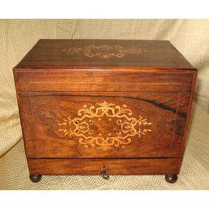 Liqueur Cellar Marquetry Box Charles X Period - 19th