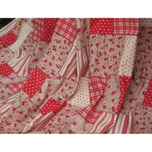Pair Of Pure Cotton Patchwork Style Country Decor Curtains
