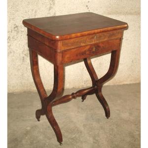 Empire Style Work Table In Cuban Mahogany, Mid-19th Century