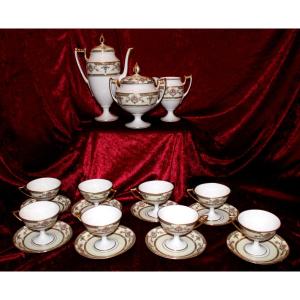 Limoges Porcelain Tea Service With Floral Decoration, Early 20th Century, Perfect Condition