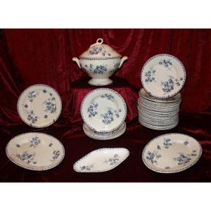 Part Of A Table Service In Iron Earthenware Decorated With Flowering Clovers, Early 20th Century