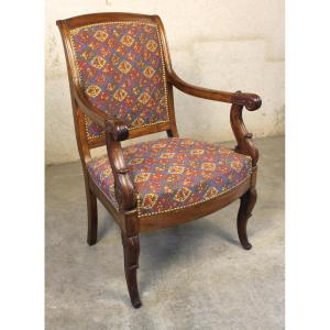 Mahogany Armchair, Restoration Period, 19th Century