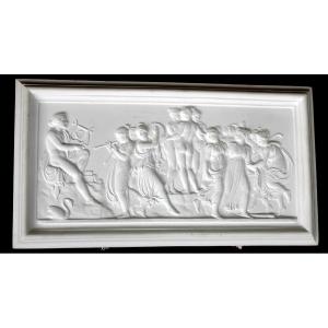 Pair Of Plasterwork With Antique Decorations In Low Reliefs, 19th Century,