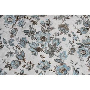 2 Pairs Of Curtains With Indian Decor In Blue, 20th Century