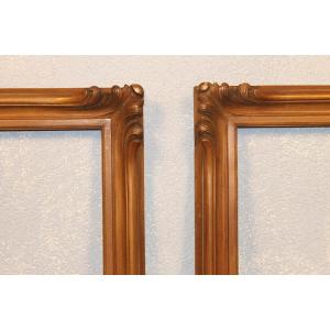 Pair Of Art Nouveau Frames In Solid Wood, Late 19th Century Jugendstil