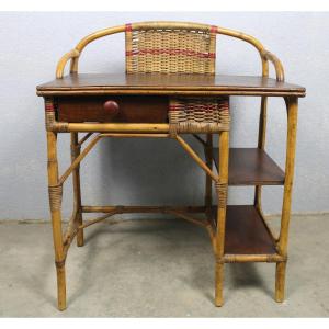 Mid-20th Century Rattan Children's Desk