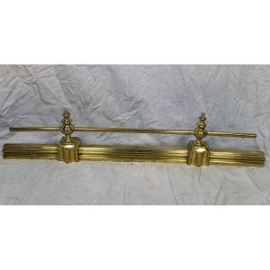 Louis-philippe Period Fireplace Mantel - Bronze And Brass Fireplace Front, 19th Century