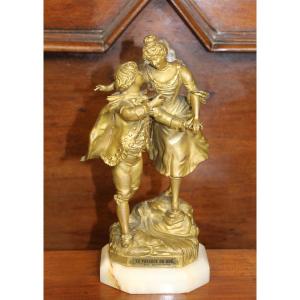 Bronze Sculpture By Barthelemy - The Crossing Of The Ford - 19th Century