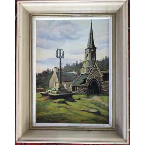 F. Guenanen Landscape Of Brittany, Oil On Canvas, Mid-20th Century