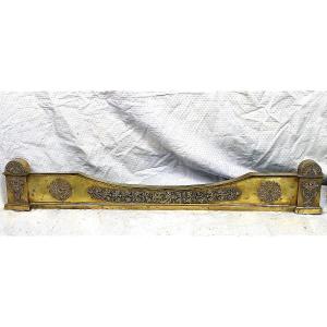 Bronze And Brass Fireplace Mantel Guard, Empire Period, Early 19th Century