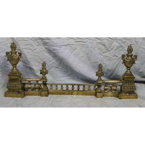 Louis XVI Style Bronze Fireplace Mantel Guard, 19th Century