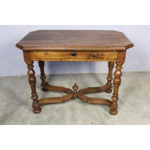 Louis XIV Style Walnut Writing Desk, 19th Century, Périgord Origin