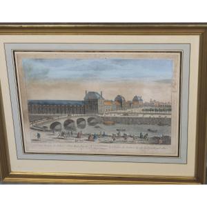 Optical View Of The Tuileries Palace In Paris Seen From The Pont Royal, 18th Century (framed)