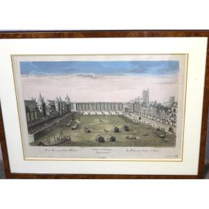 Optical View - The Pont Au Change In Paris - 18th Century, Framed