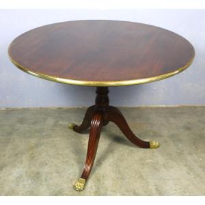 Tripod Pedestal Table In Mahogany, Late 19th Century