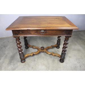 Louis XIII Style Walnut Writing Desk, Mid-19th Century