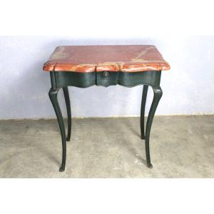 Louis XV Period Console With Crossbow Front And 18th Century Marble Top