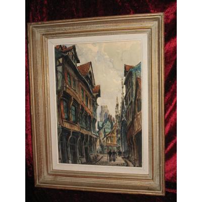 Pierre The Trividic Watercolor Street Rouen Animated