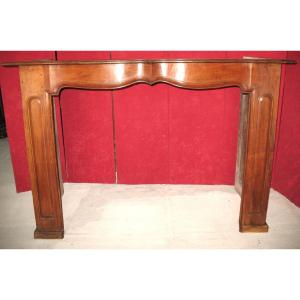 Walnut Fireplace With Crossbow Facade And Molded Sides From The Regency Period
