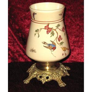 Bordeaux Earthenware Lamp Base With Japanese Style "nella"